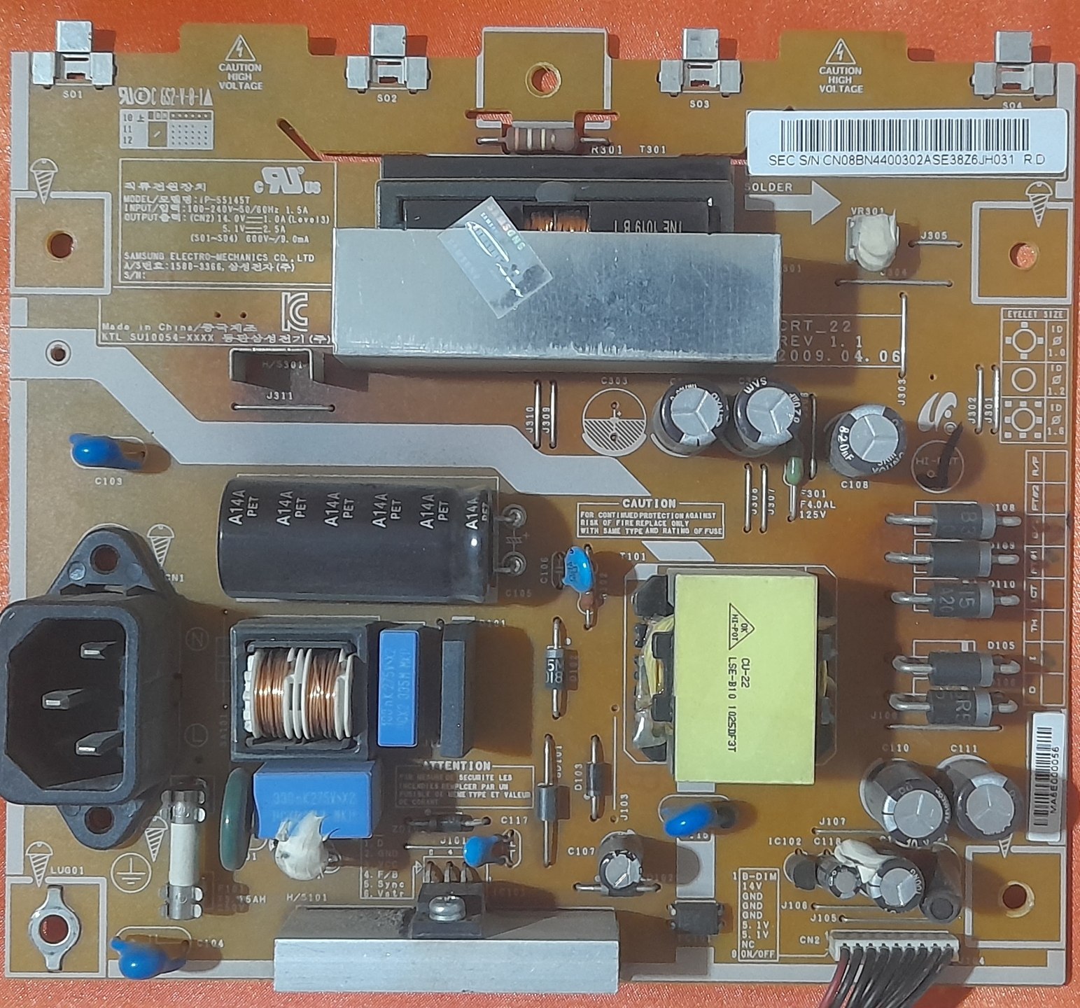 برد تغذیه سامسونگ مدل LA22B470C8S