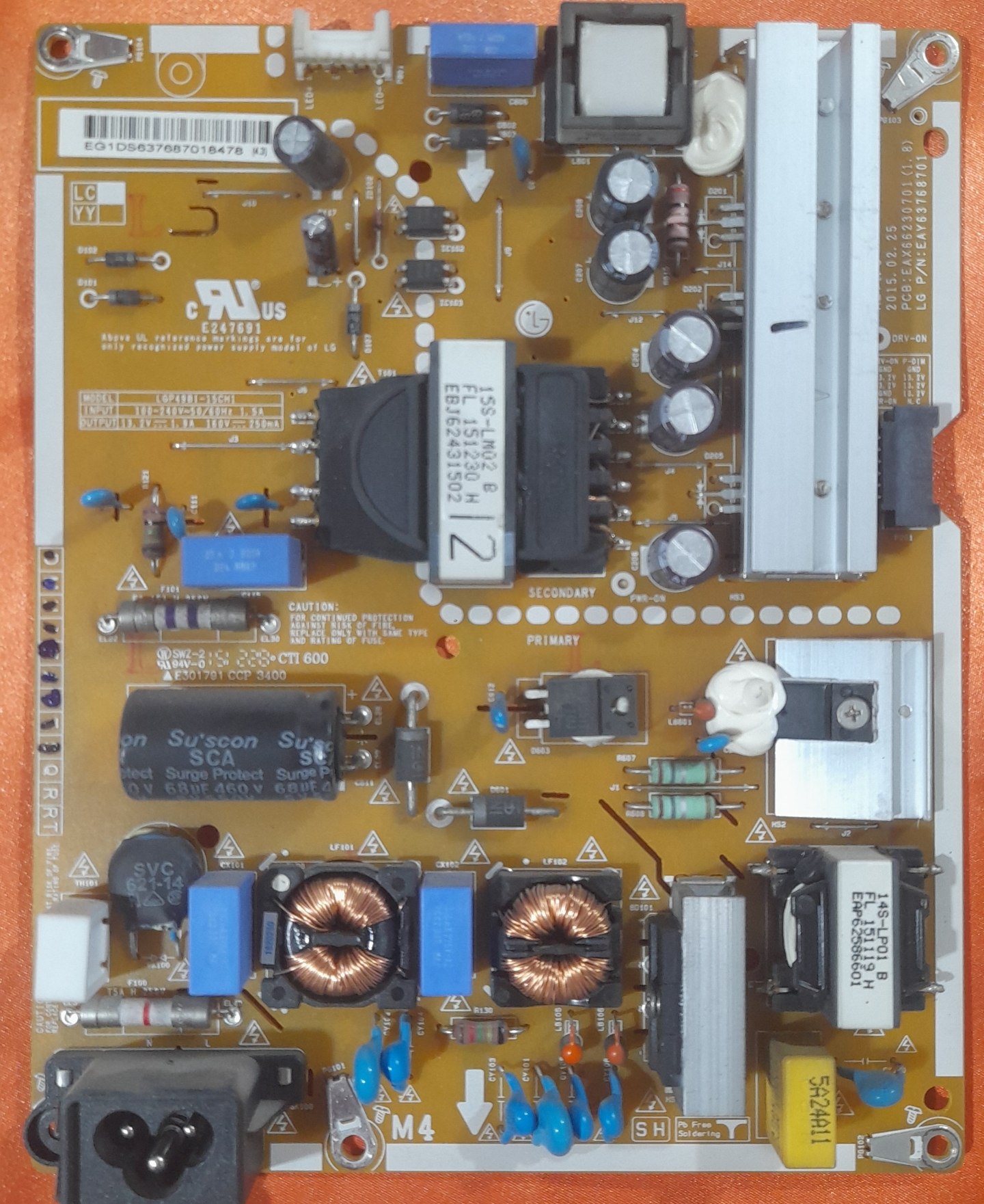 برد تفذیه ال جی مدل 49LX310C